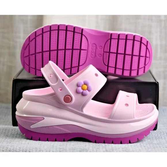 New! Size: 9 Women/7 Men Crocs Unisex Classic Mega Crush Platform Sandals Wedge - Picture 6 of 7